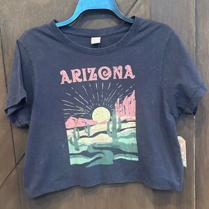 Arizona Graphic Black Crop Tee